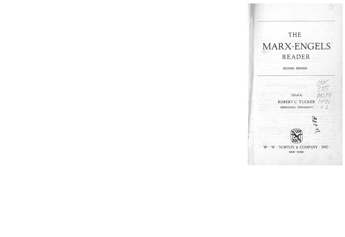 Article Delivery - Marx Engels Reader - POL2107 - Studocu
