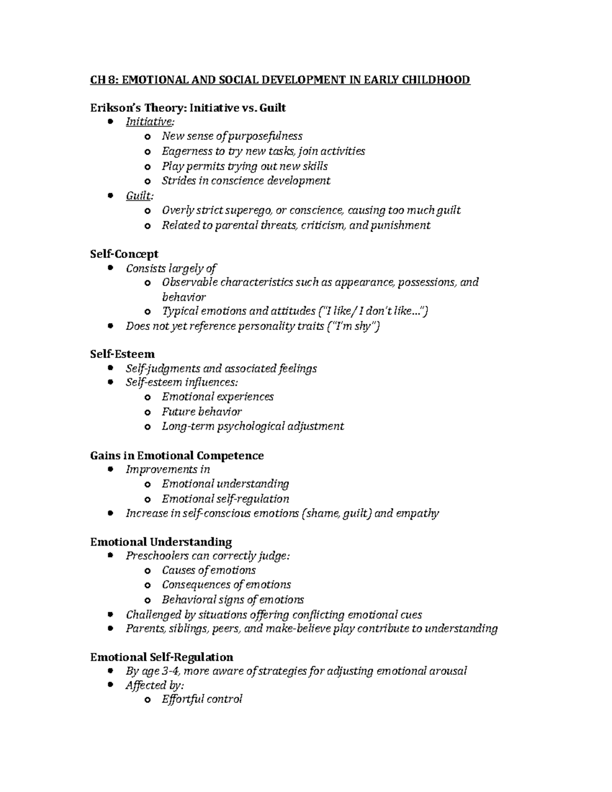 Psych 211 - CH8 emotional and social growth in early childhood - CH 8 ...