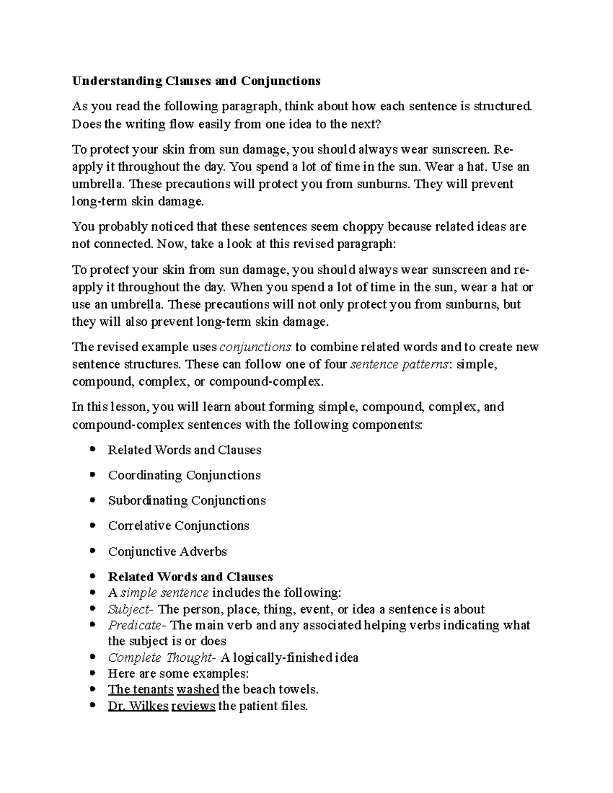 Undderstanding Clauses and Conjunctions - Does the writing flow easily ...