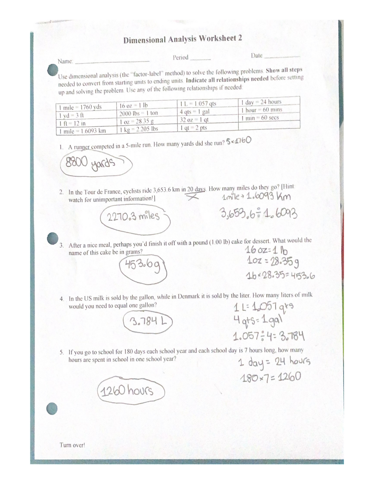 Dimensional Analysis Worksheet 21 practice material - Life 21001 For Dimensional Analysis Worksheet 2