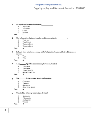 CNS Important Questions - Cryptography and Network Security - Studocu