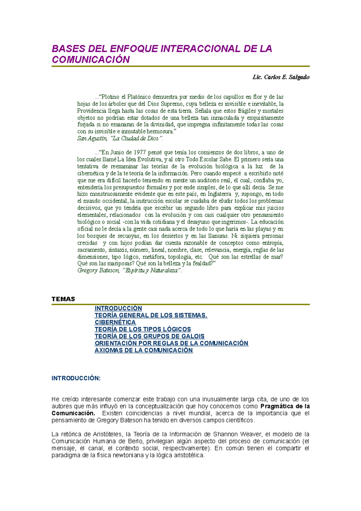 Bases del enfoque interaccional de la comunicaccion - BASES DEL ENFOQUE  INTERACCIONAL DE LA - Studocu