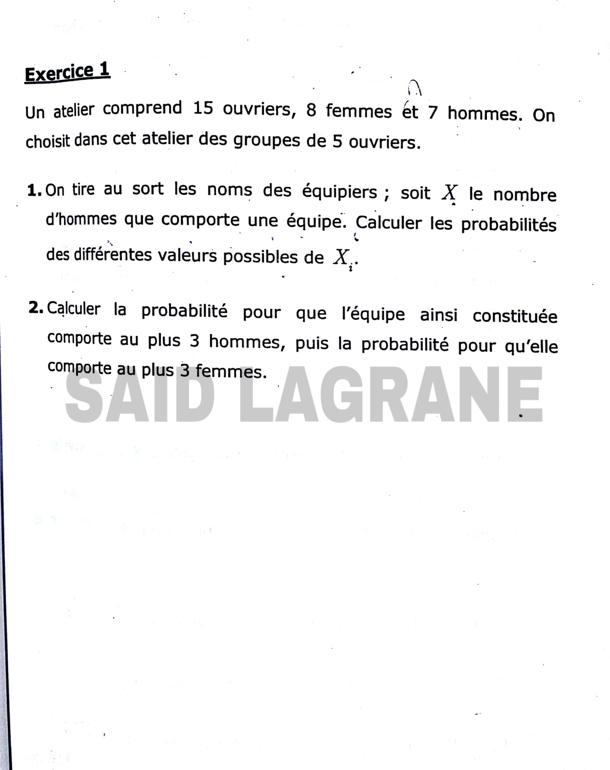 Proba 1 Exercices Corrigés Statistique Probabilité Studocu Proba 1 Exercices Corrigés Statistique Probabilité Studocu