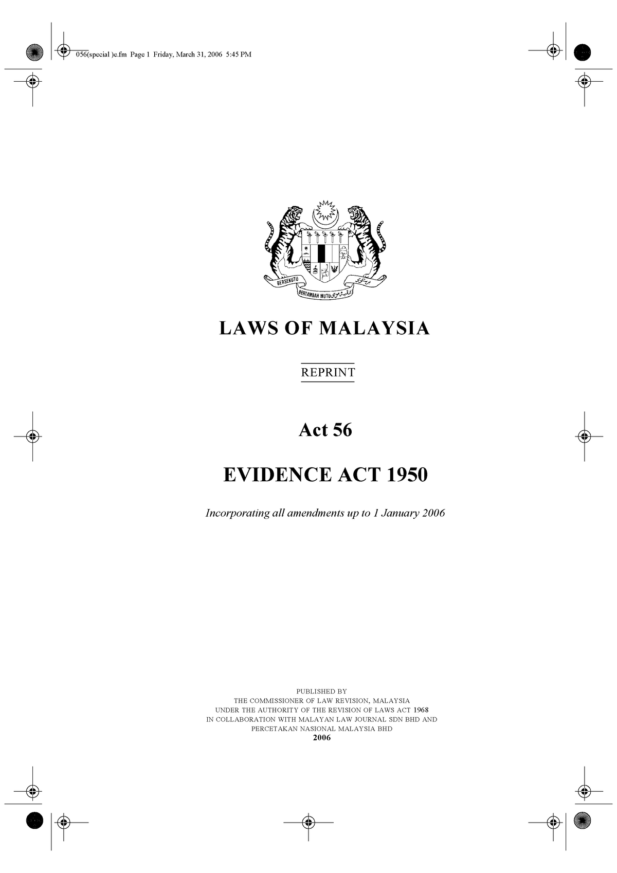 History Of Evidence Act