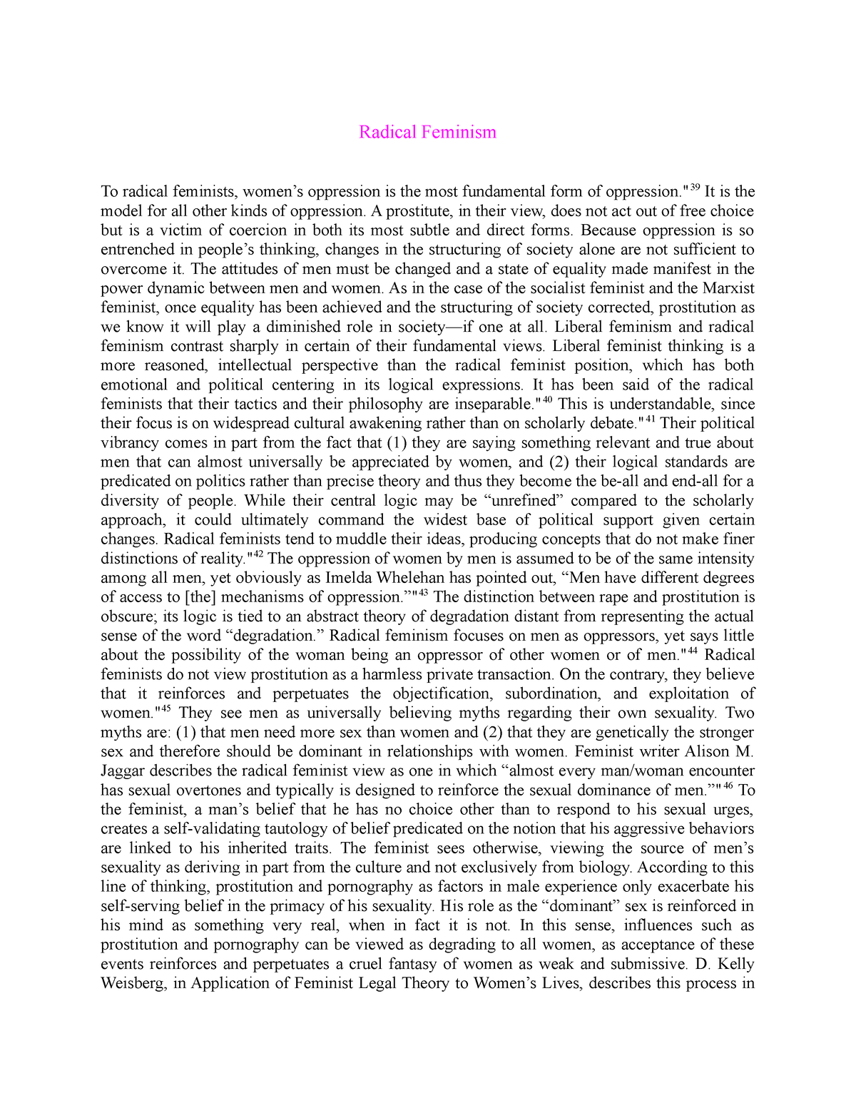 radical feminism essays