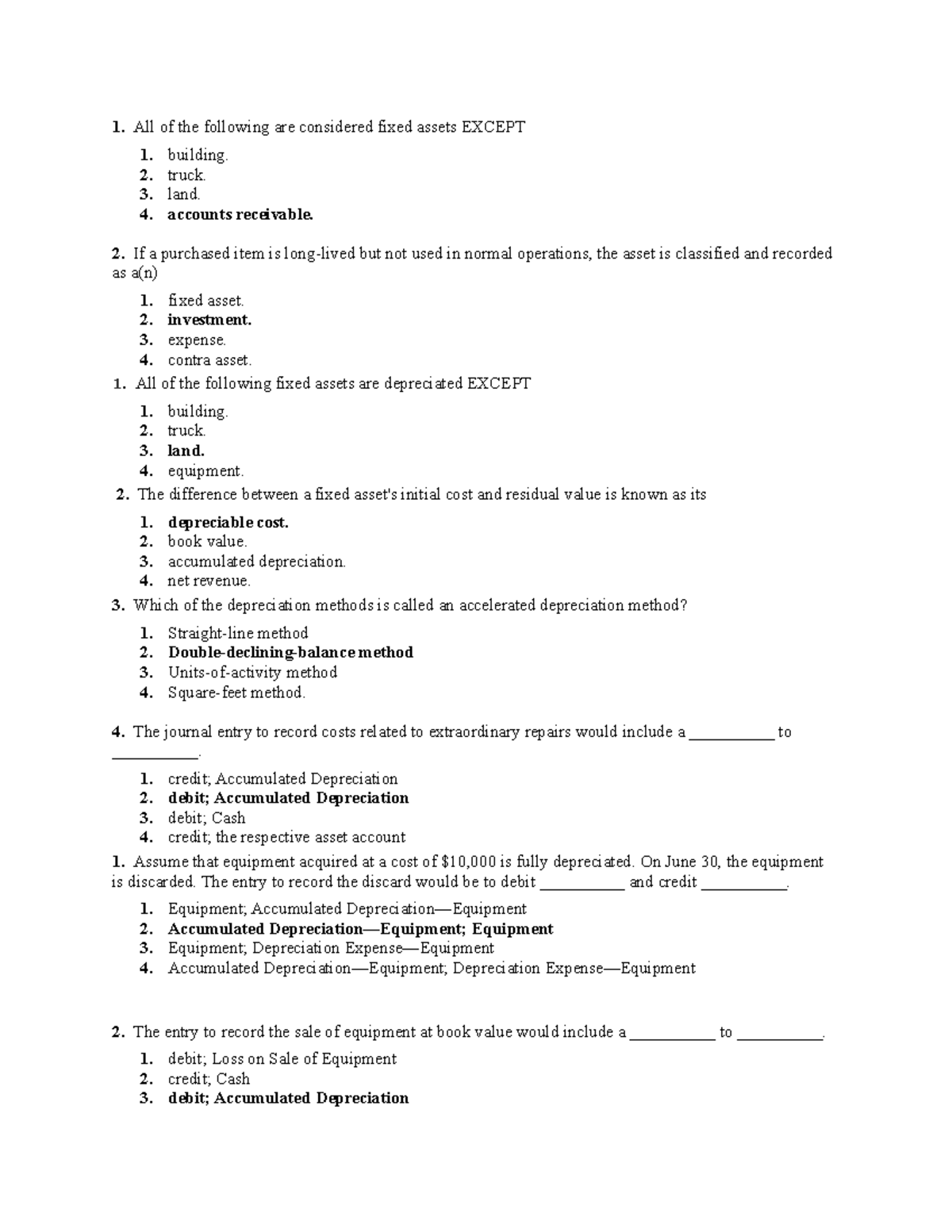 All Of The Following Are Considered Fixed Assets Except Ch 9 Prelecture - 1. All of the following are considered fixed assets