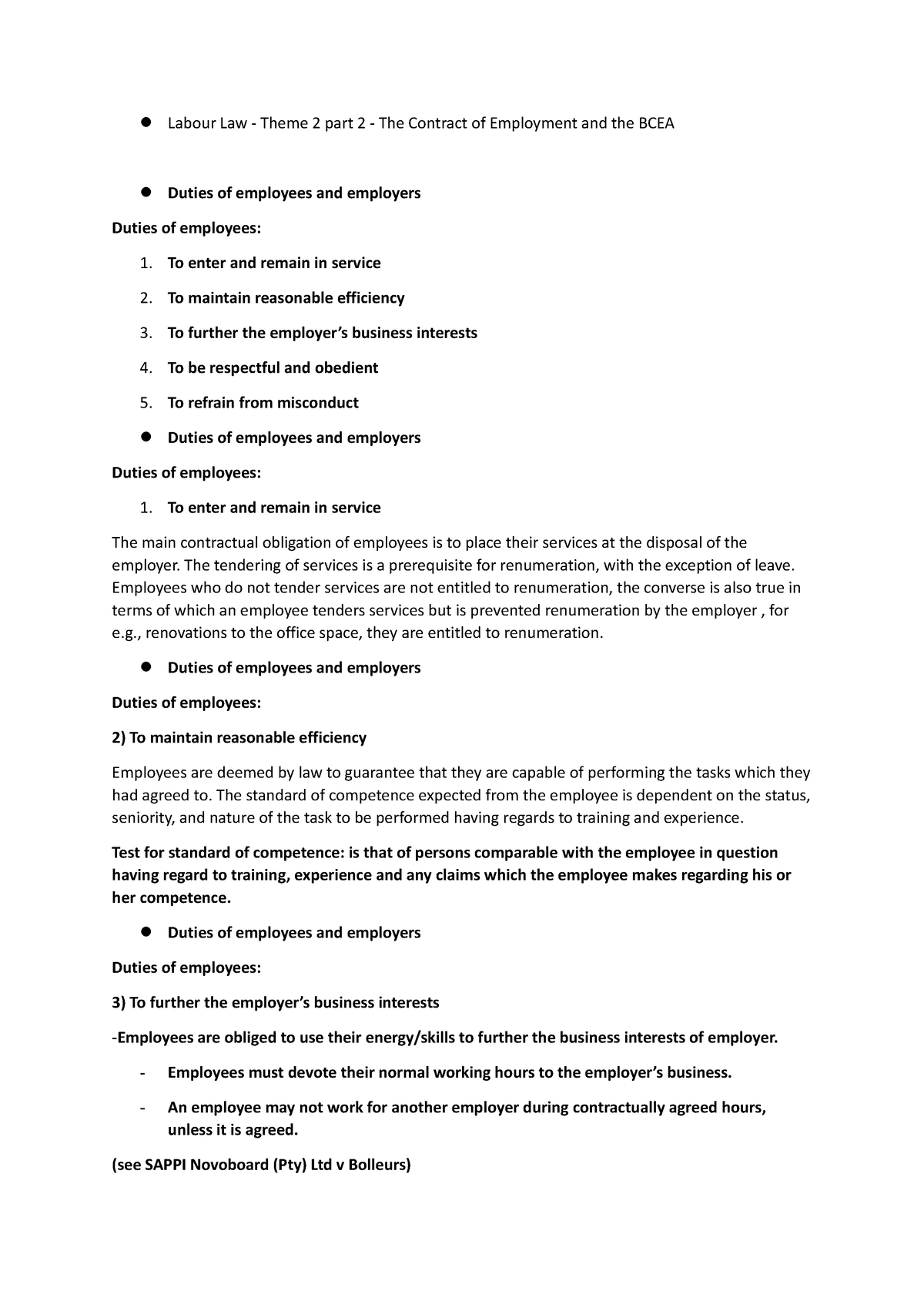 labour law 2 assignment topics