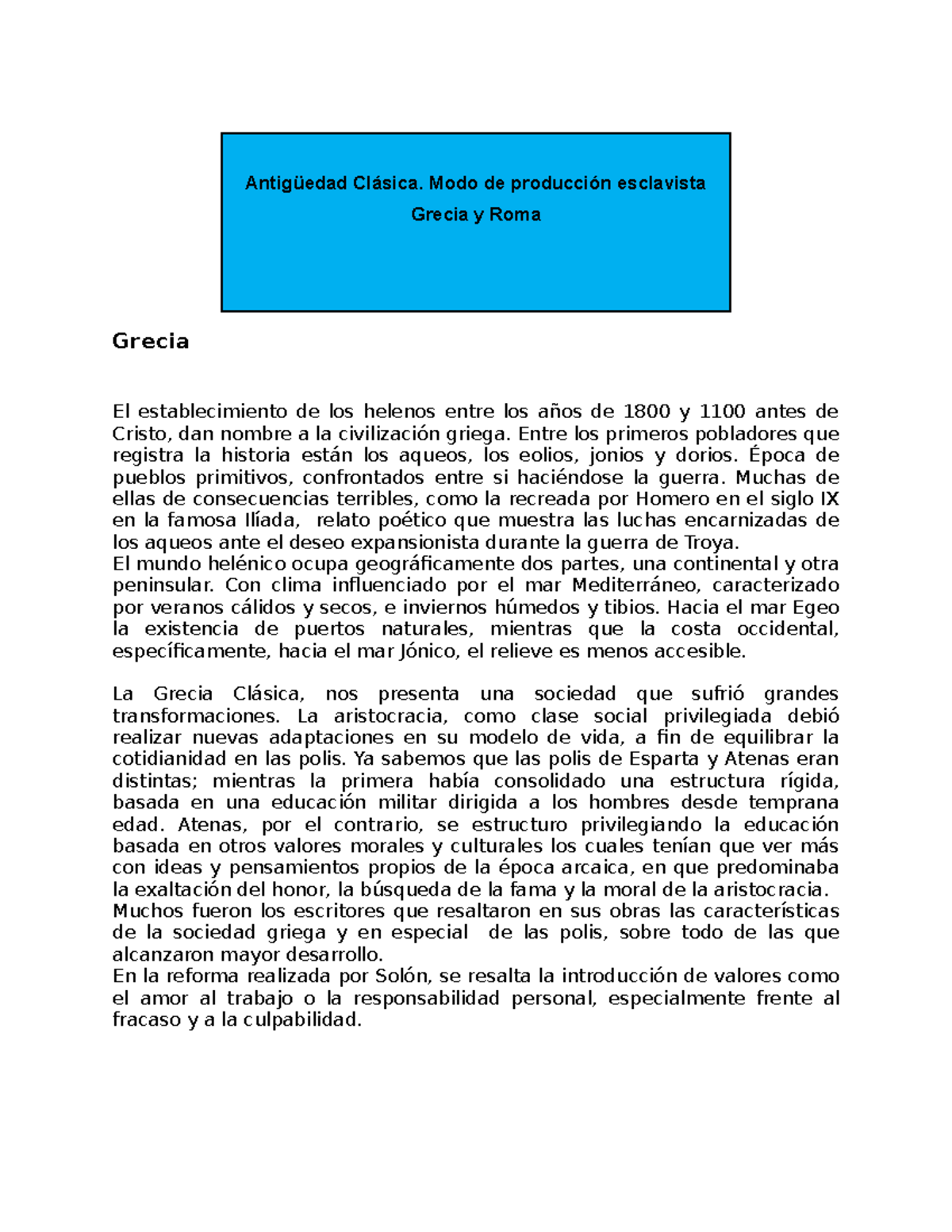 Material DE Estudio - apuntes historia - Grecia El establecimiento de ...