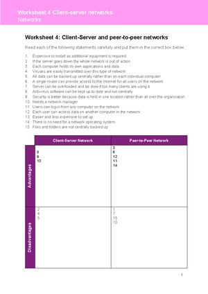 Networks Worksheet 4 Client-server networks - Worksheet 4 Client-server ... image.