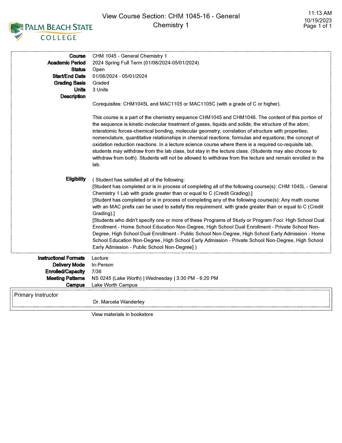 CHM 1045-16 - General Chemistry 1 - This course is a part of the ...