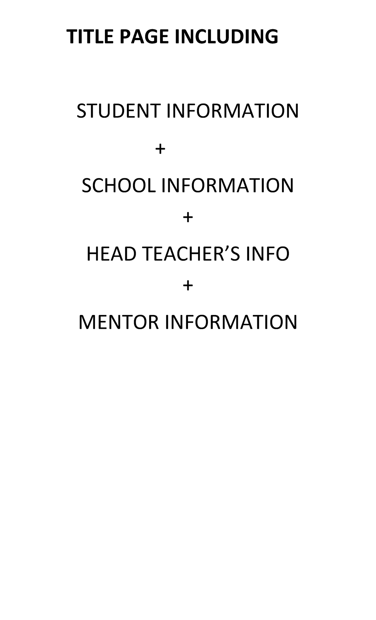 8607 Fields Notes + Observation Reports TITLE PAGE INCLUDING STUDENT