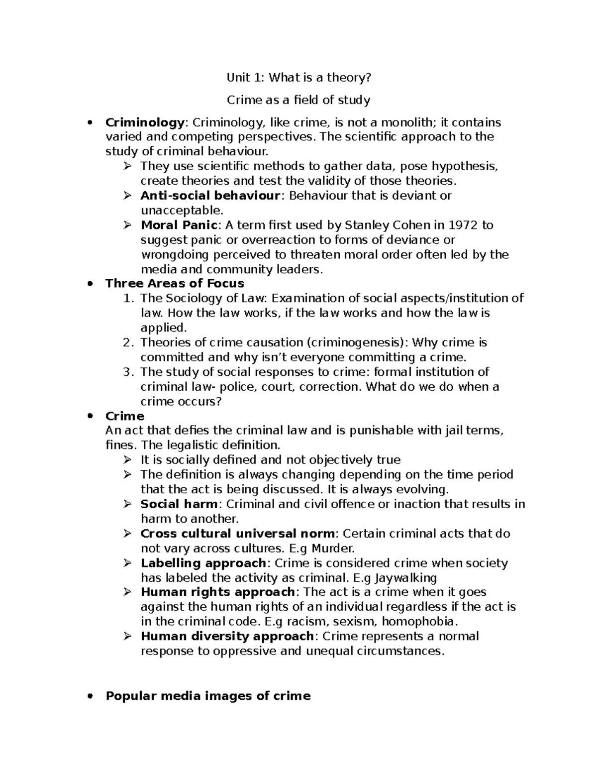Unit 1 Crime - A lecture note for unit 1 - SOC 2510 - U of M - Studocu