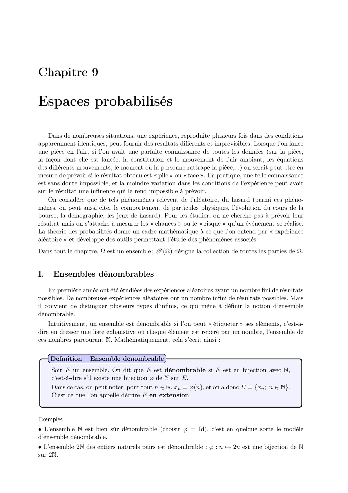 Espaces Probabilises Cours - Chapitre 9 Espaces Probabilisés Dans De ...