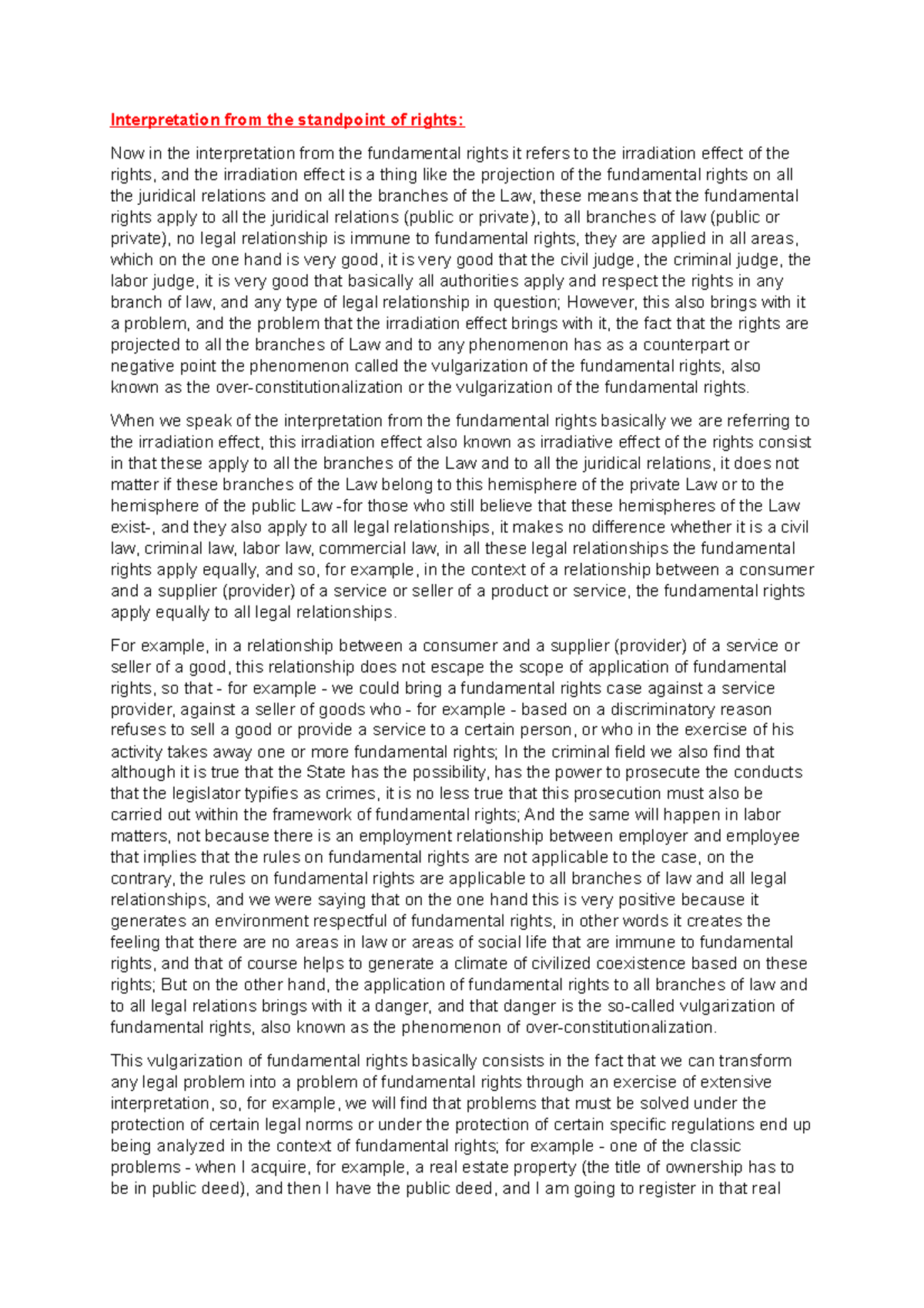 Interpretation from the standpoint of rights 2 - When we speak of the ...