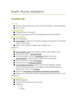 Chapter 7 Notes for Earth Science 1086G - Chapter 7: Earth 1 ...