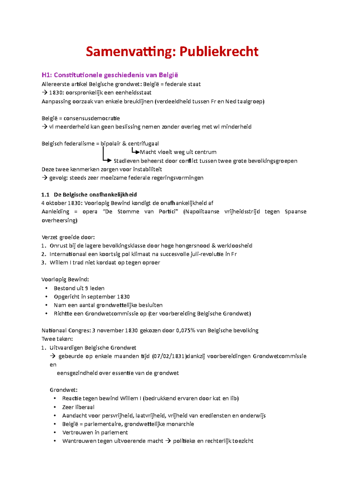 PR Samenvatting 2020-2021 - Samenvatting: Publiekrecht H1 ...