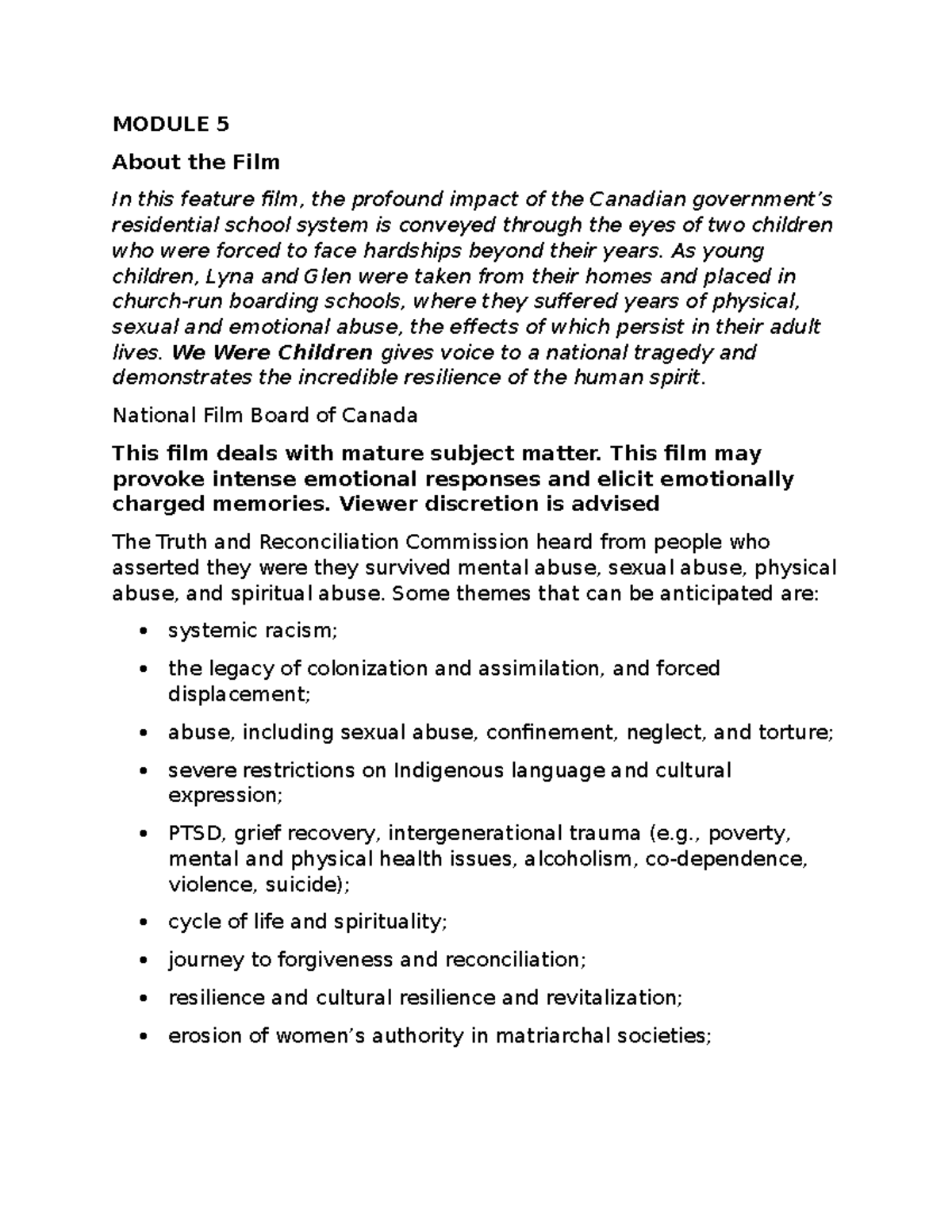 IND Module 5 - study notes for university of saskatchewan - MODULE 5 ...