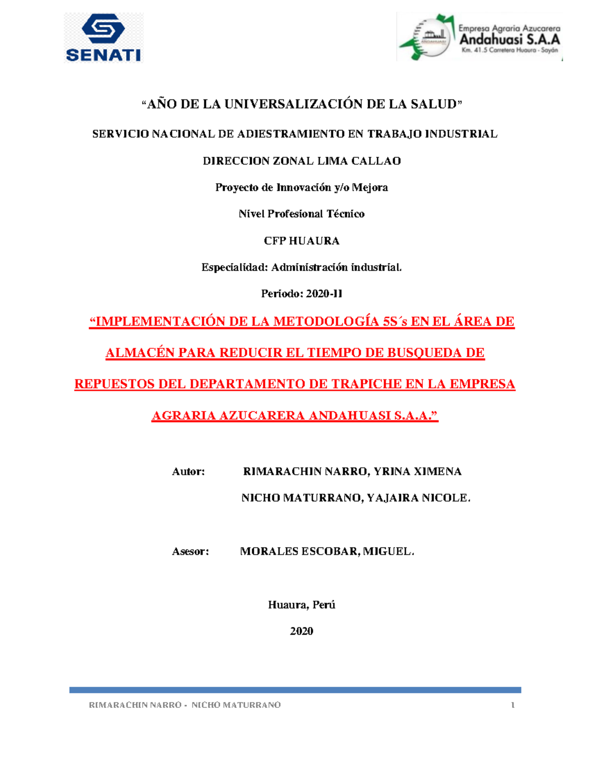 Implementación DE LA Metodología 5S´s EN EL ÁREA DE Almacén PARA ...