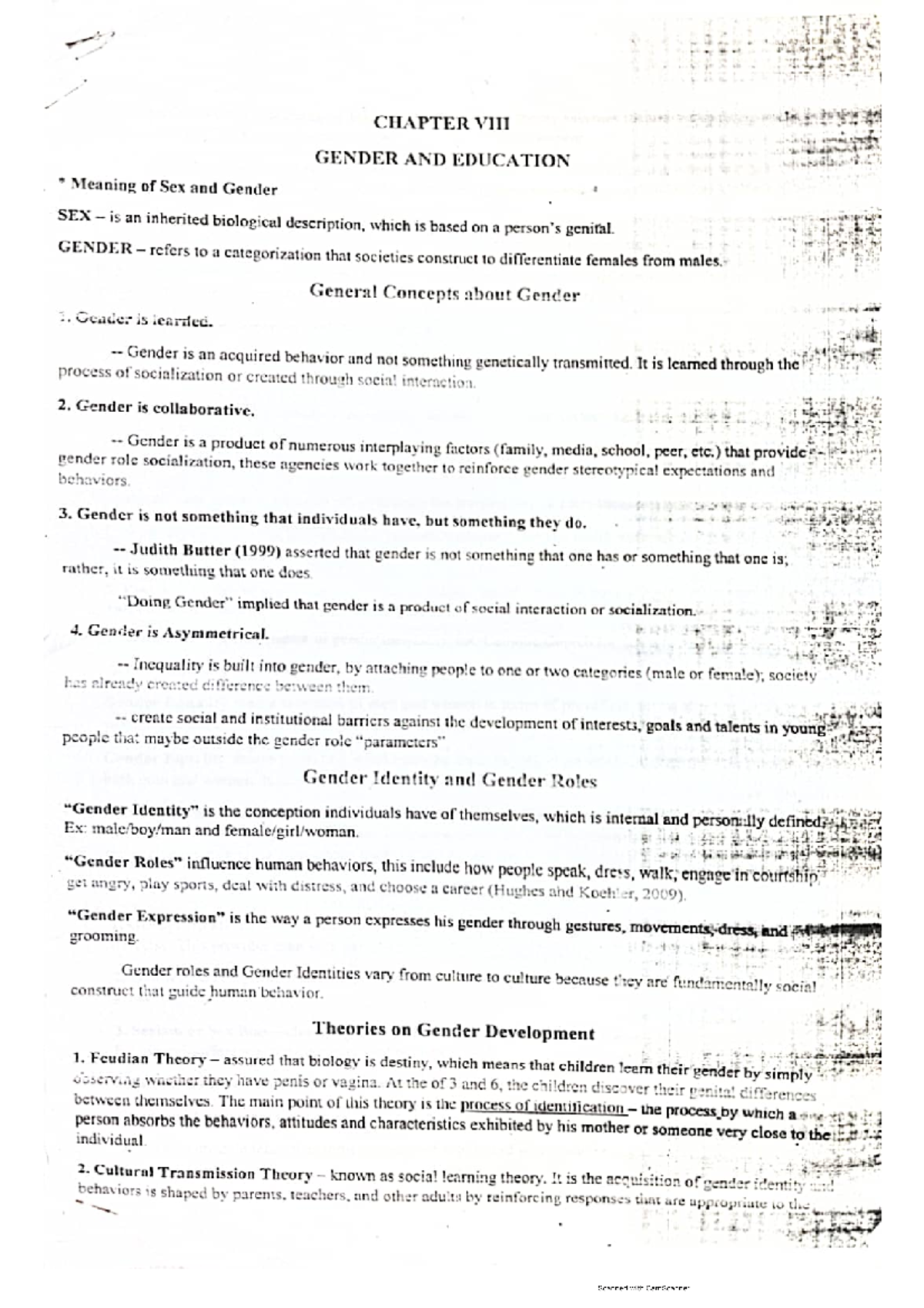 Gender and Education Lecture Note - Child and Adolescent Development ...