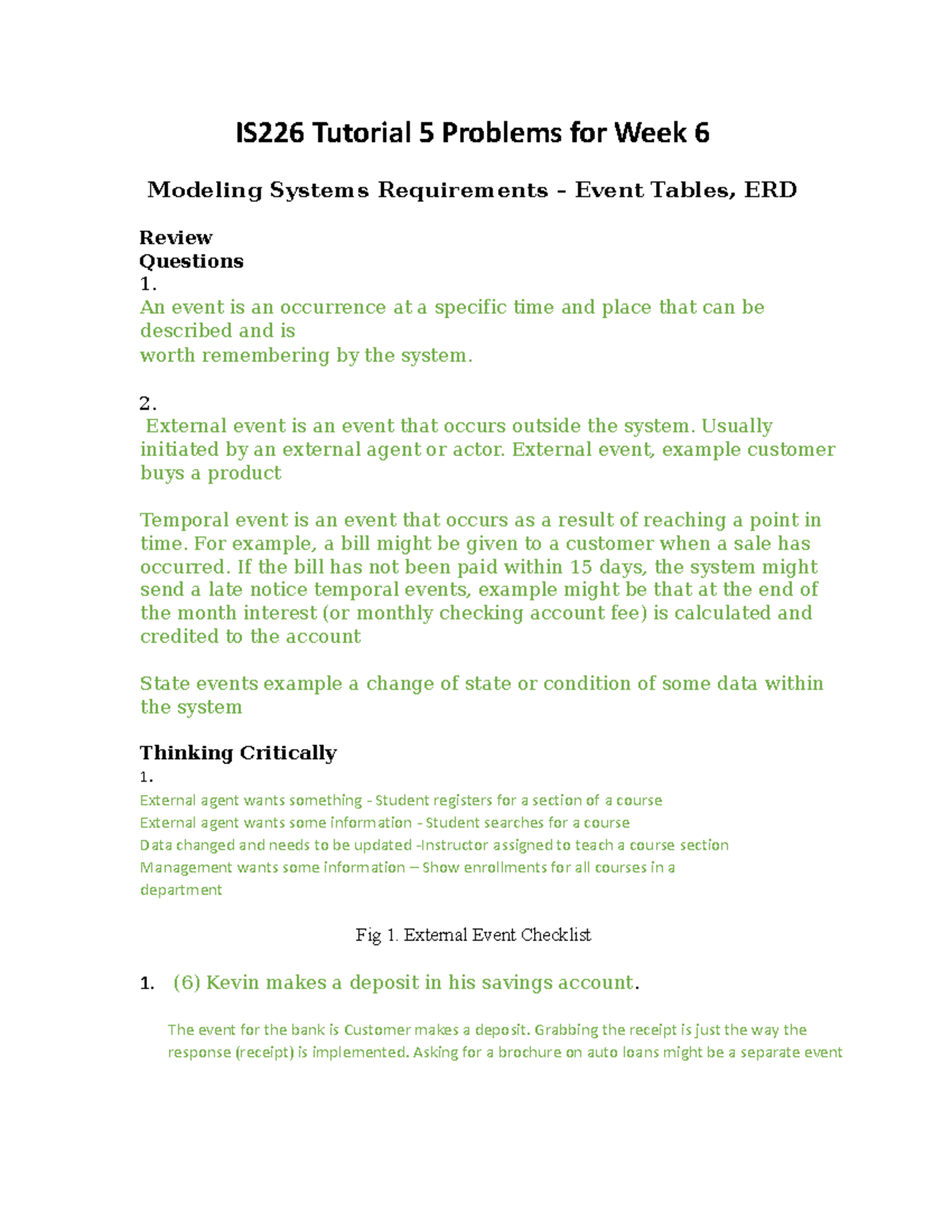 IS226 Wk6-T5 -Solutions Modeling System Requirements - IS226 Tutorial 5 ...