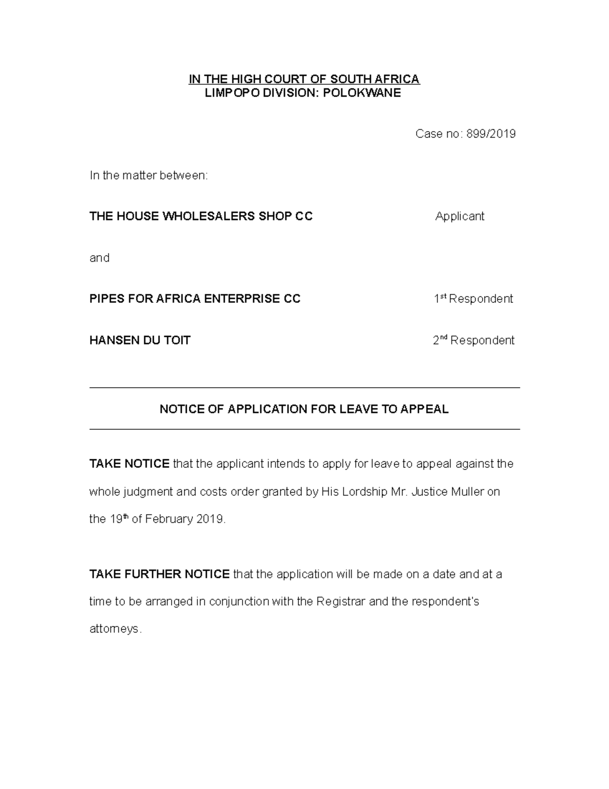 application-leave-to-appeal-in-the-high-court-of-south-africalimpopo