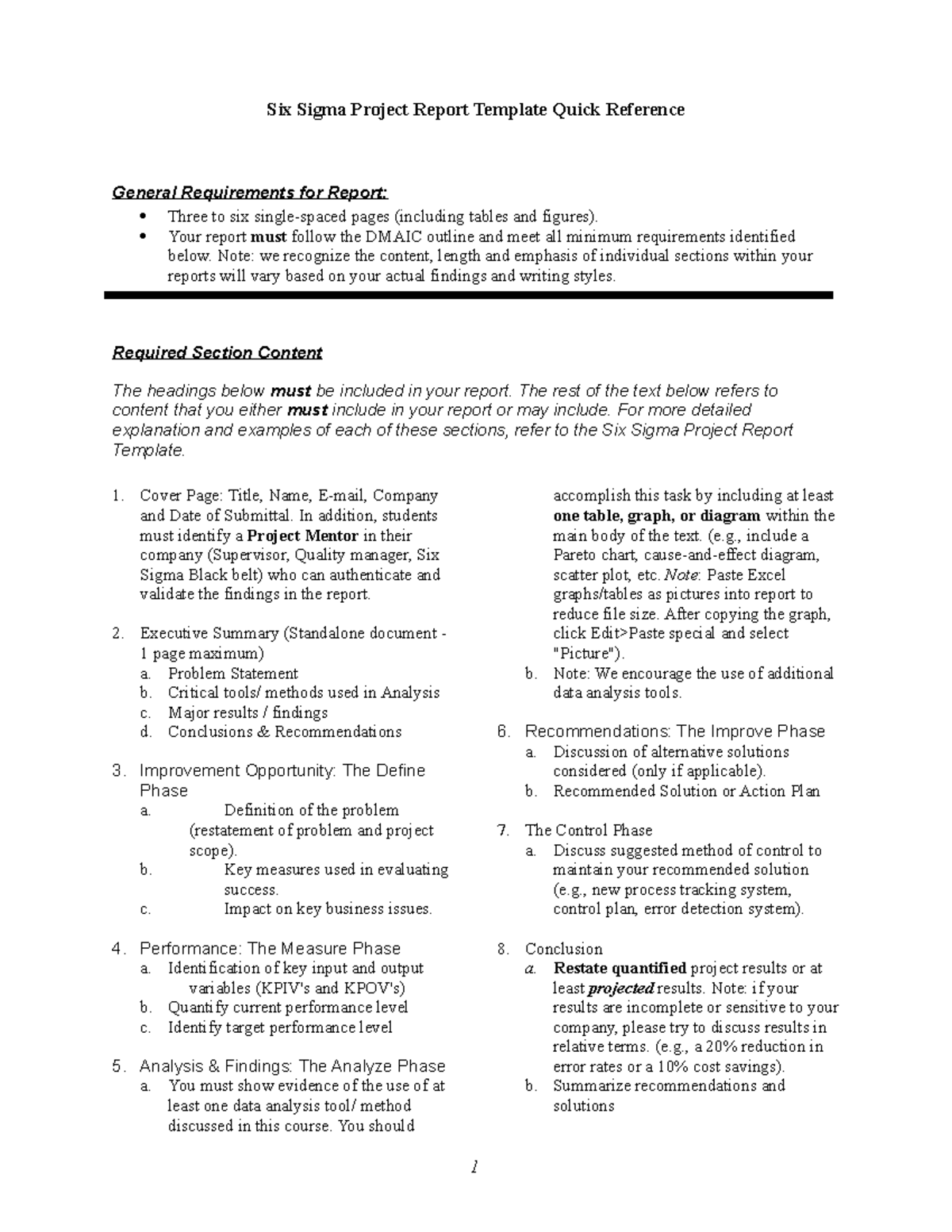 six sigma data analysis excel