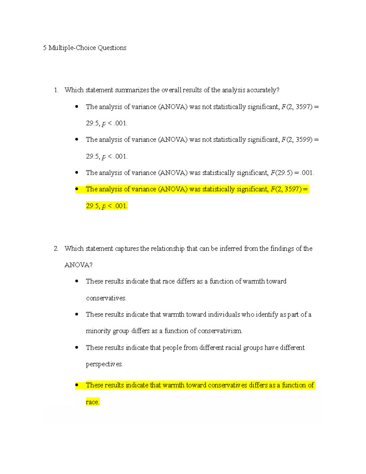 Anova Quiz Soomo Psy 260 - 5 Multiple-Choice Questions Which Statement ...