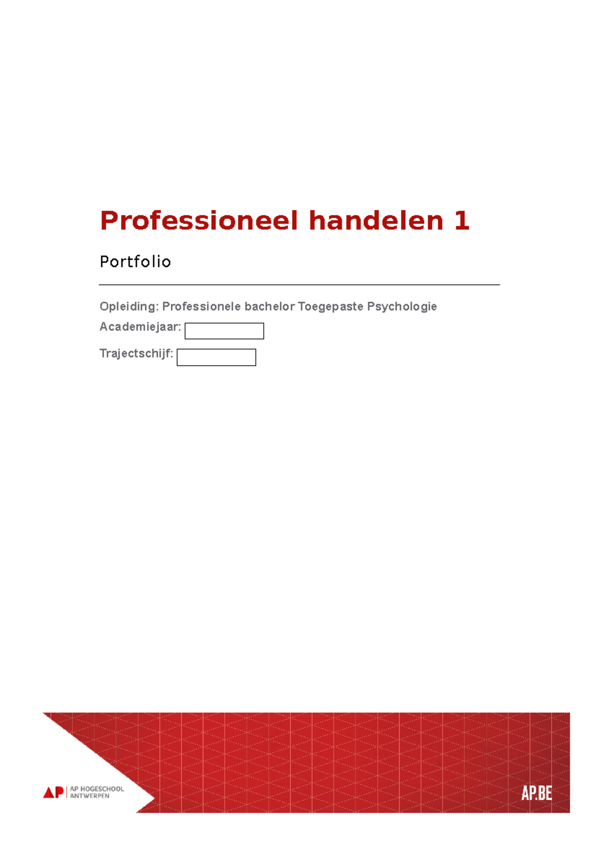 Professioneel Handelen Taak - Professioneel Handelen 1 Portfolio ...