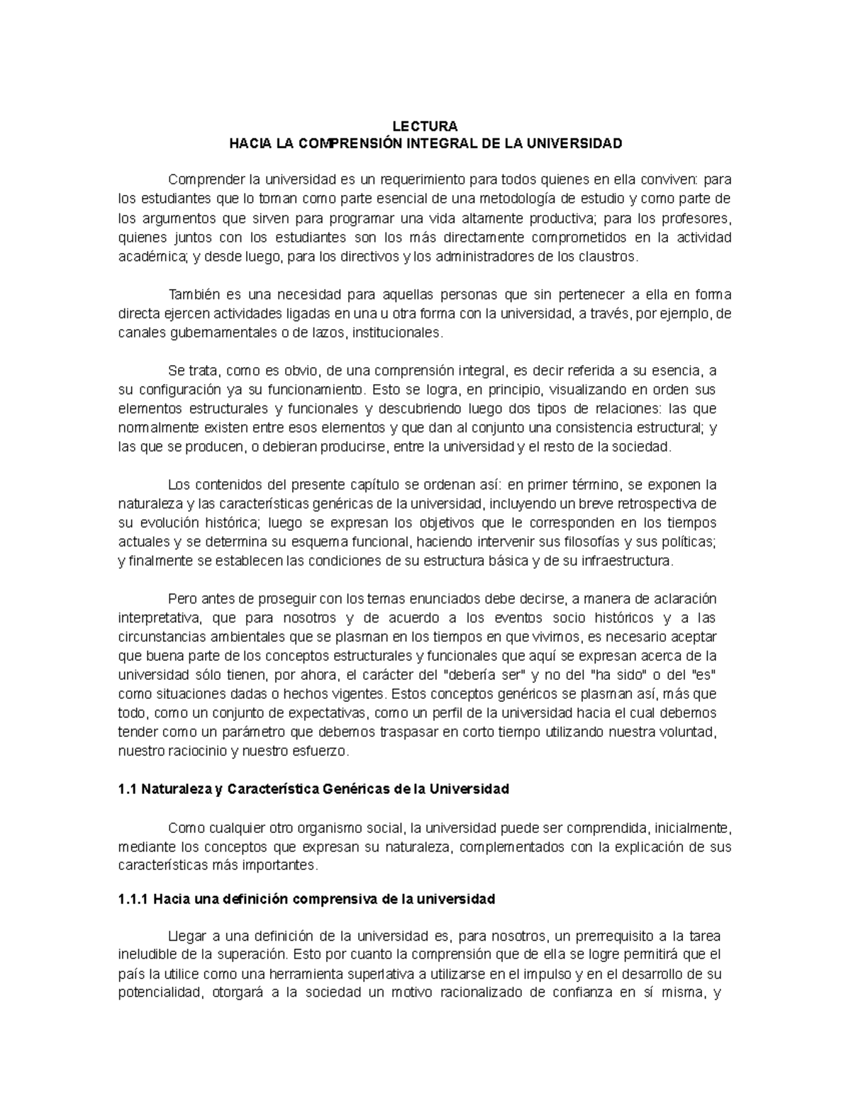 4. Hacia La Comprensión Integral De La Univ - LECTURA HACIA LA ...