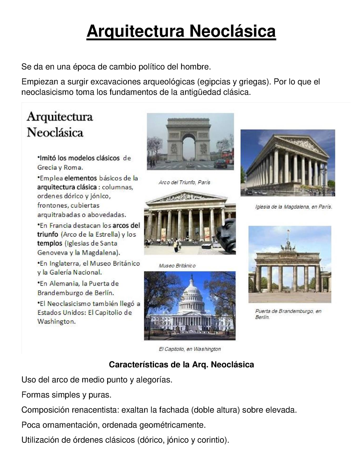 Arquitectura Neoclásica - Arquitectura Neoclásica Se da en una época de ...