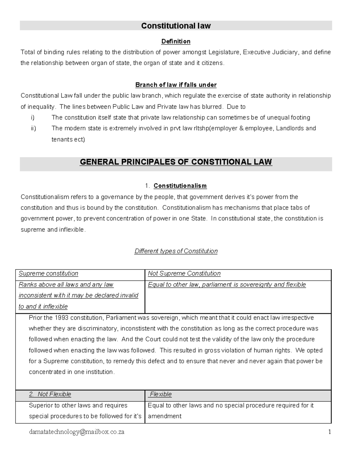 CSL Best Notes - Constitutional Law Definition Total Of Binding Rules ...