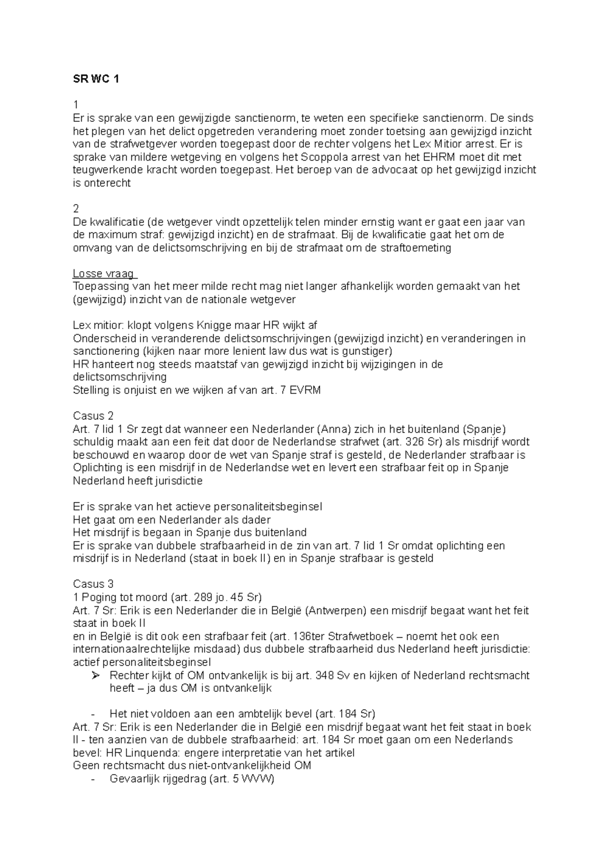 Werkgroep Uitwerkingen - Alle Wekcolleges - SR WC 1 1 Er Is Sprake Van ...