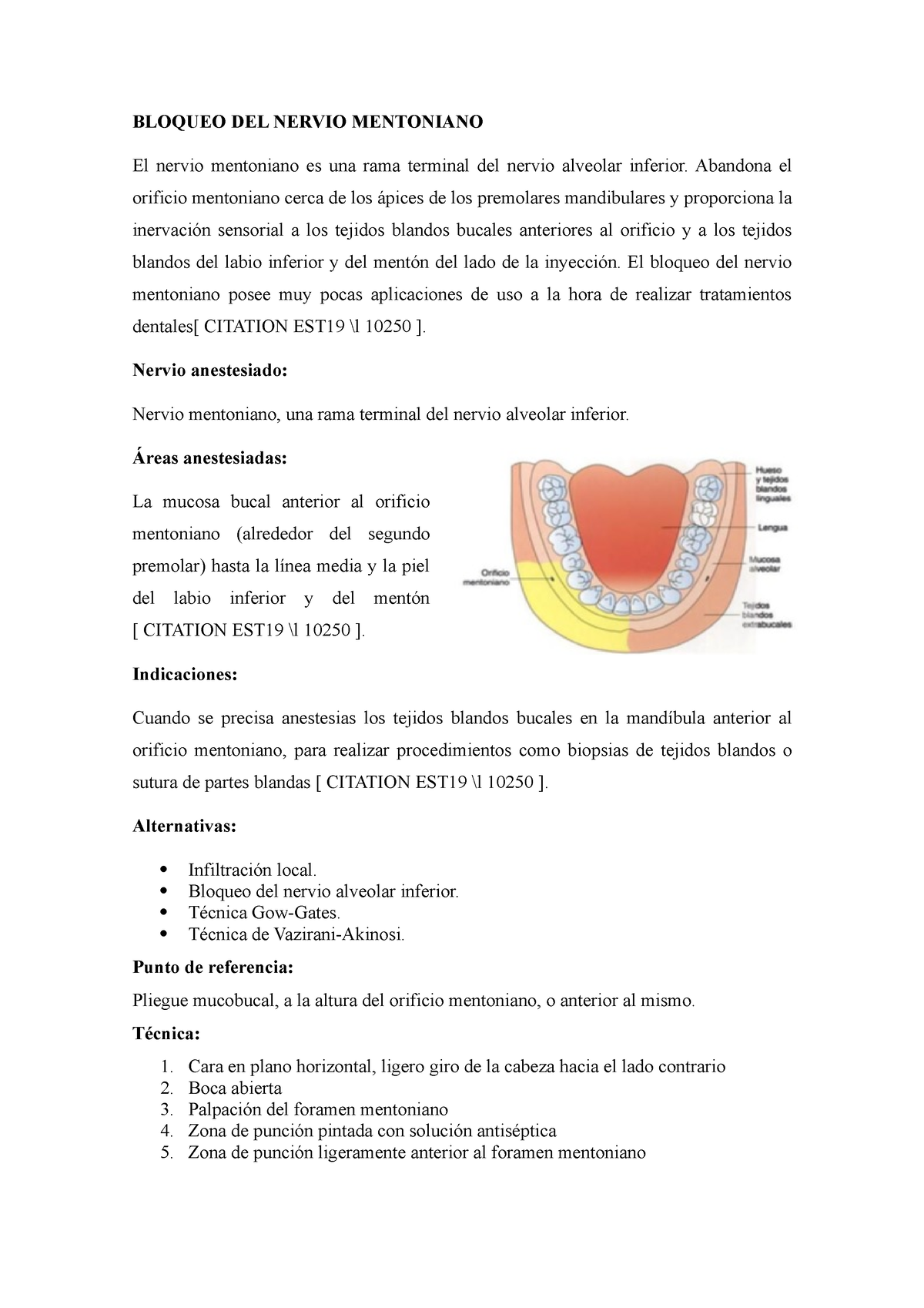 bloqueo del nervio bucal