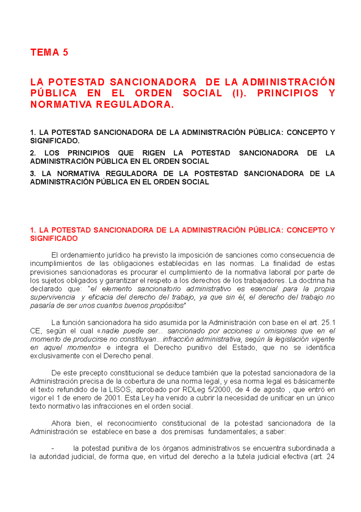 Tema 5: La Potestad Sancionadora De La Administración Pública En El ...