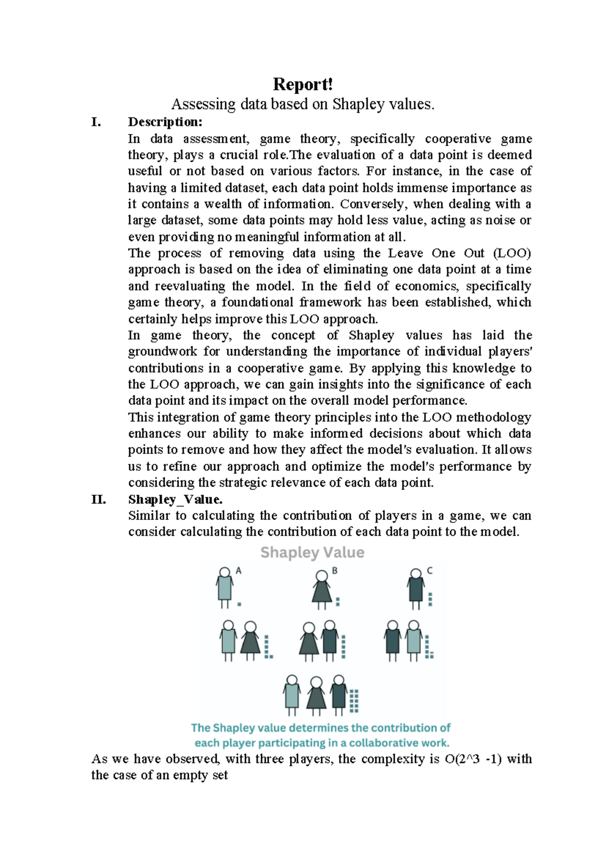 Shapley-value - Report! Assessing data based on Shapley values. I ...