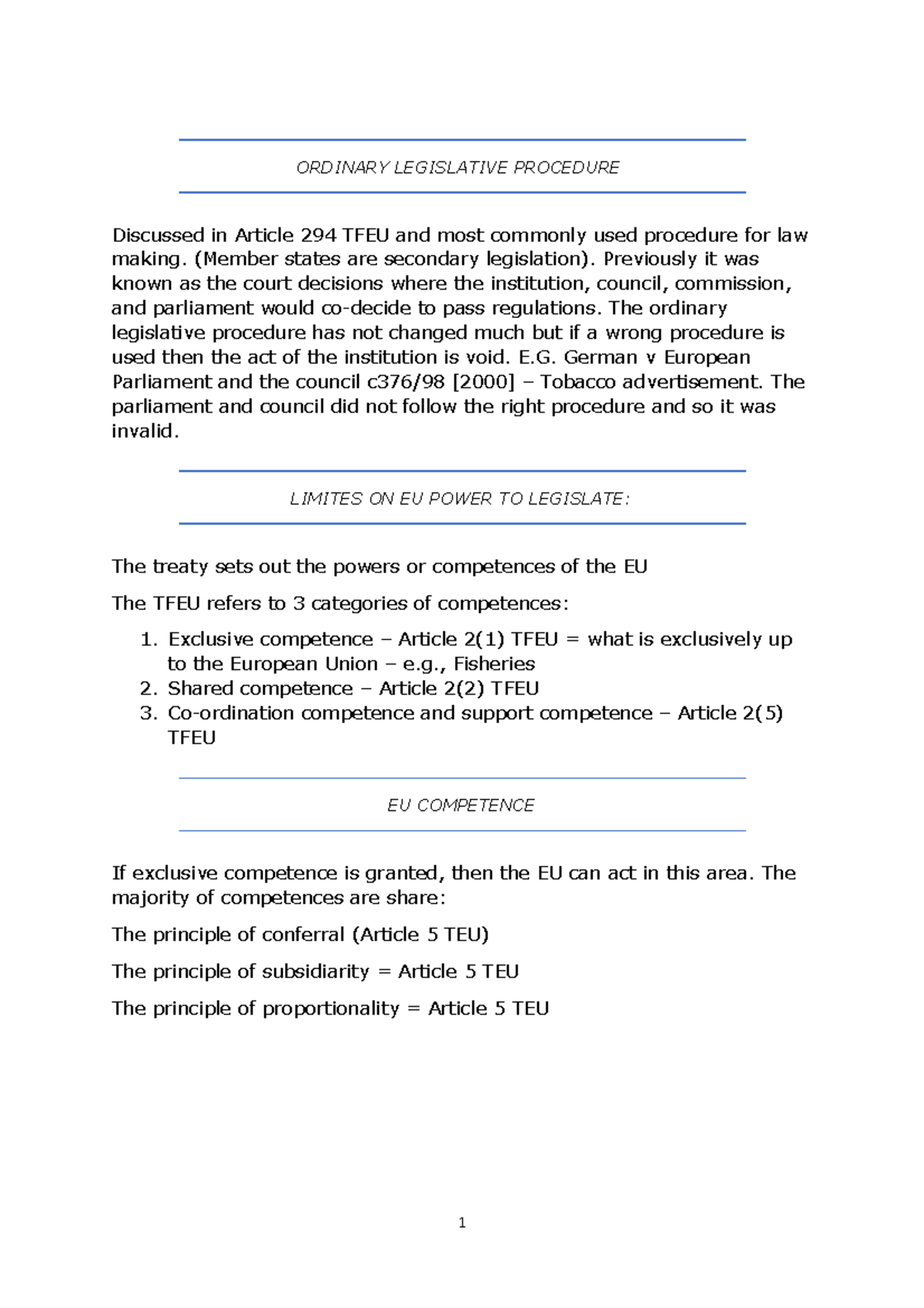 Ordinary Legislative Procedure - ORDINARY LEGISLATIVE PROCEDURE ...