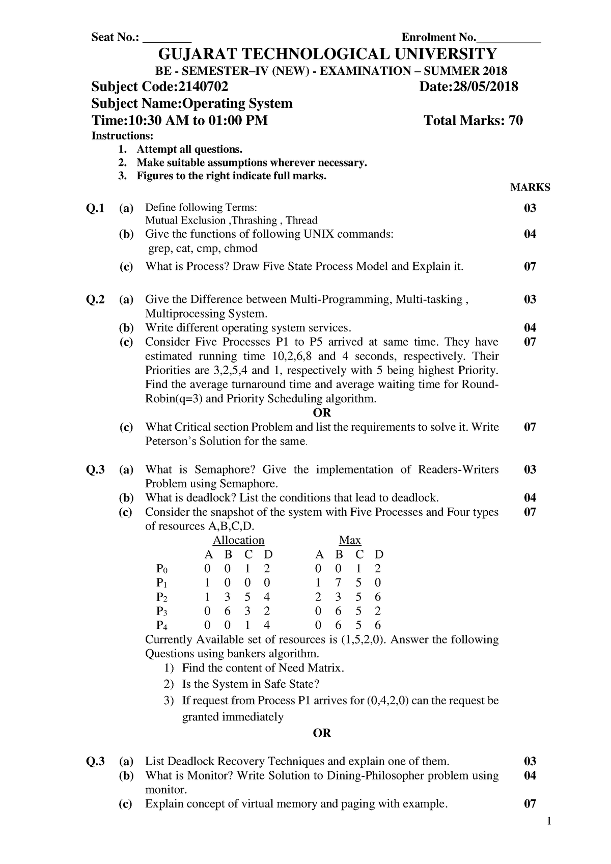 introduction to probability - 1 Seat No.: ________ Enrolment No ...