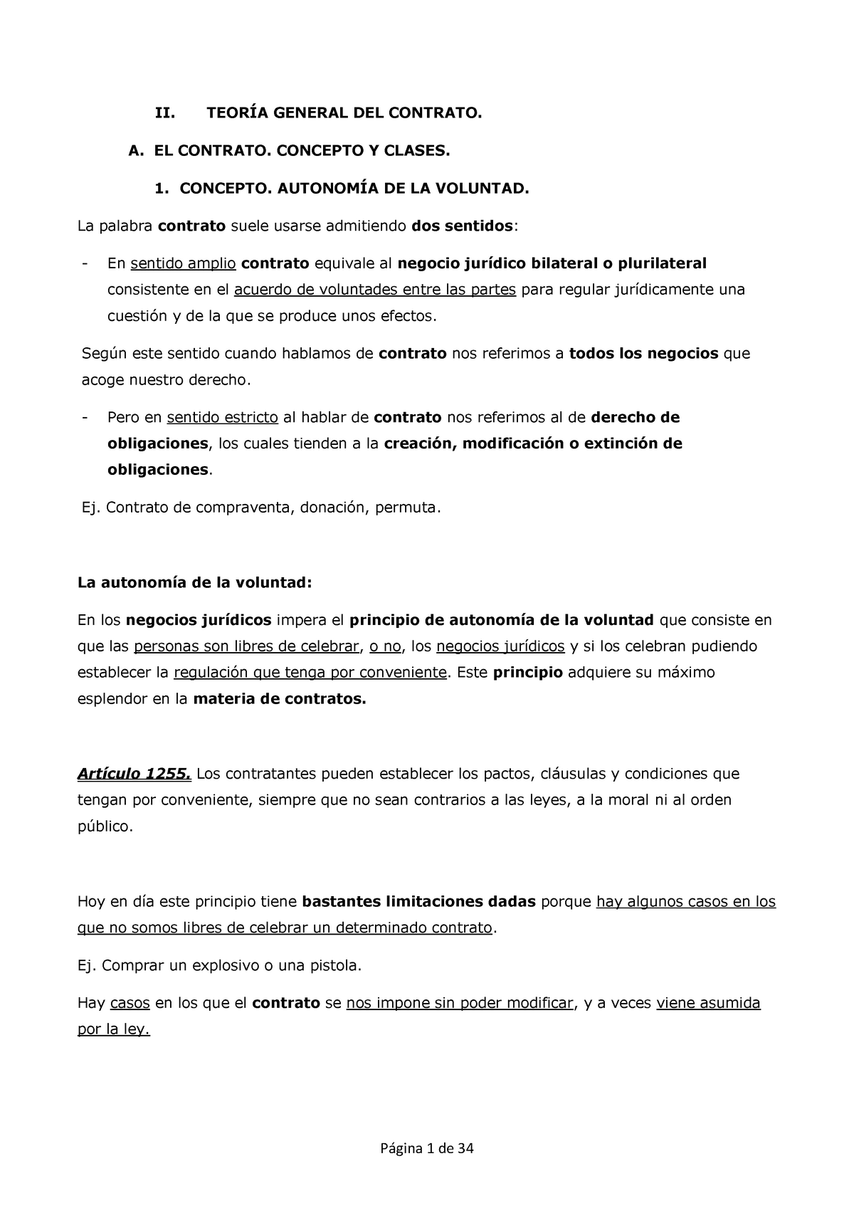 Ii Teoría General Del Contrato Ii TeorÍa General Del Contrato A El Contrato Concepto Y 0591