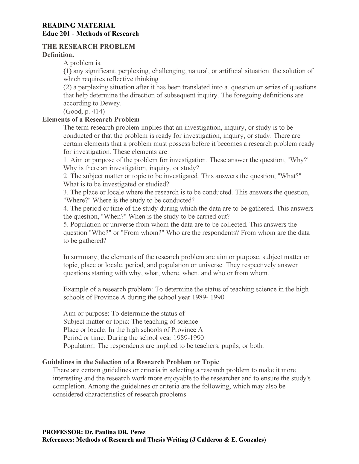 methods of research and thesis writing by calderon pdf