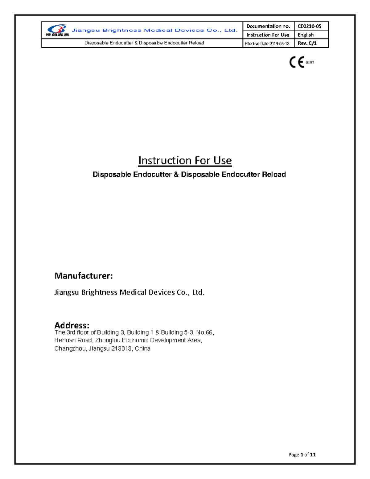 IFU (Disposable Endocutters and Disposable Endocutter Reloads) 01 ...