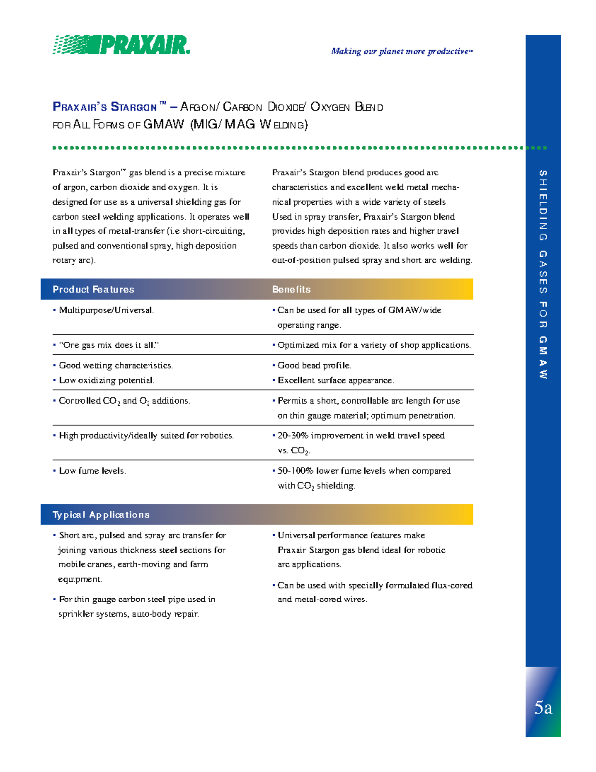 Praxair Stargon Argoncarbondioxideoxygenblendspecsheetssp8355