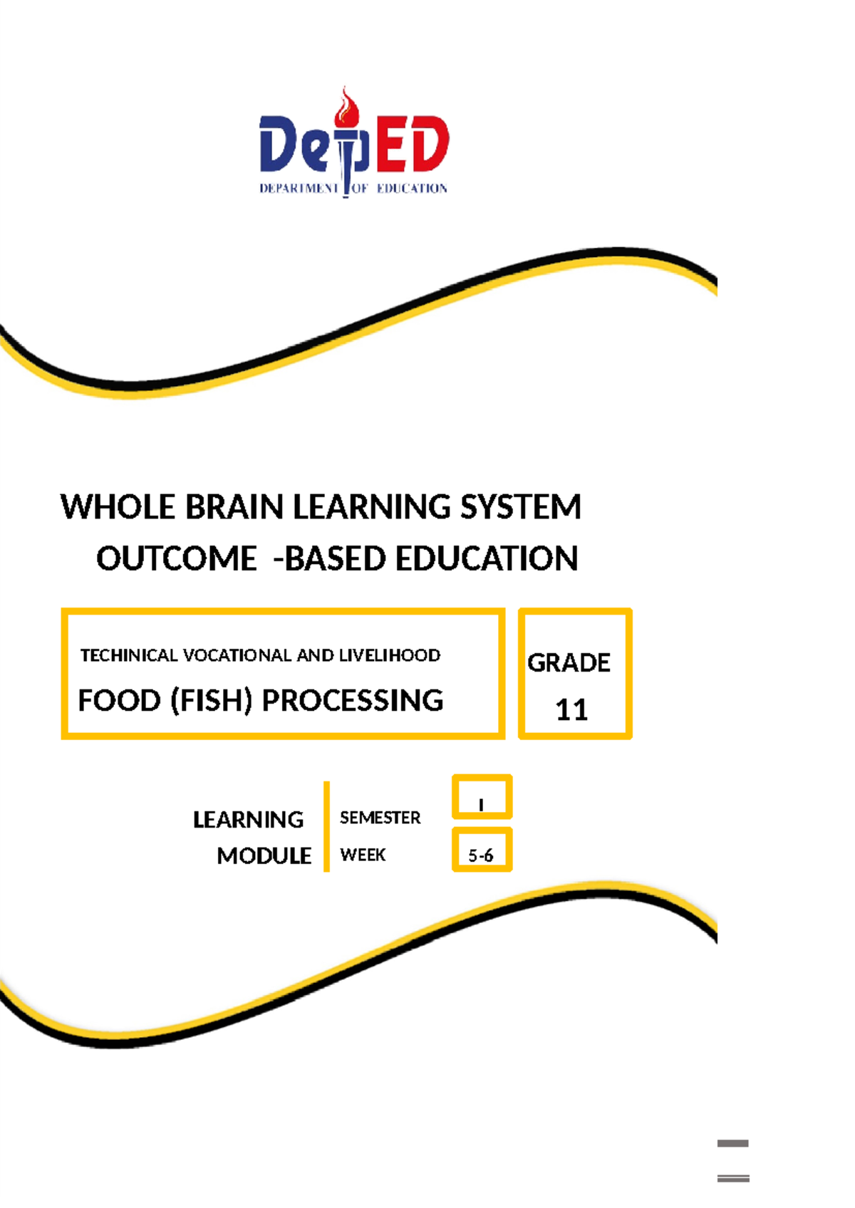 Grade11FOODFISH ProcessingModule 2 WHOLE BRAIN LEARNING SYSTEM