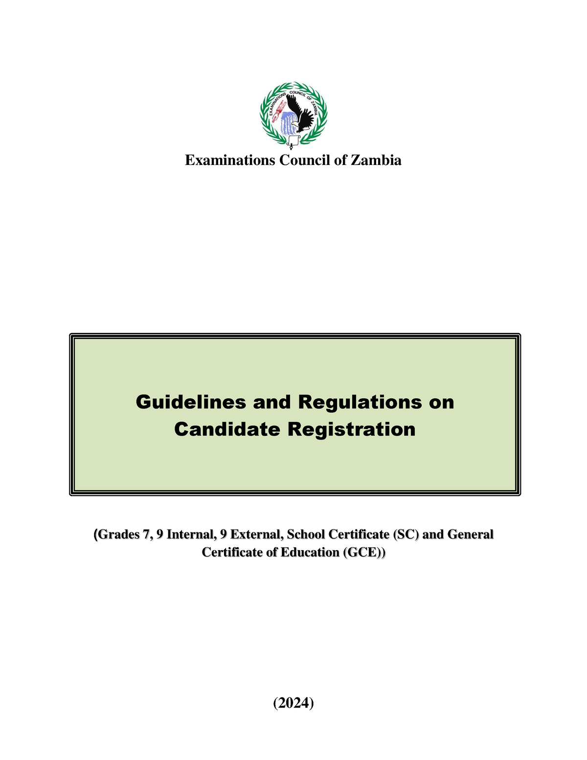 2024 Guidelines AND Regulations ON Candidate Registration 311023