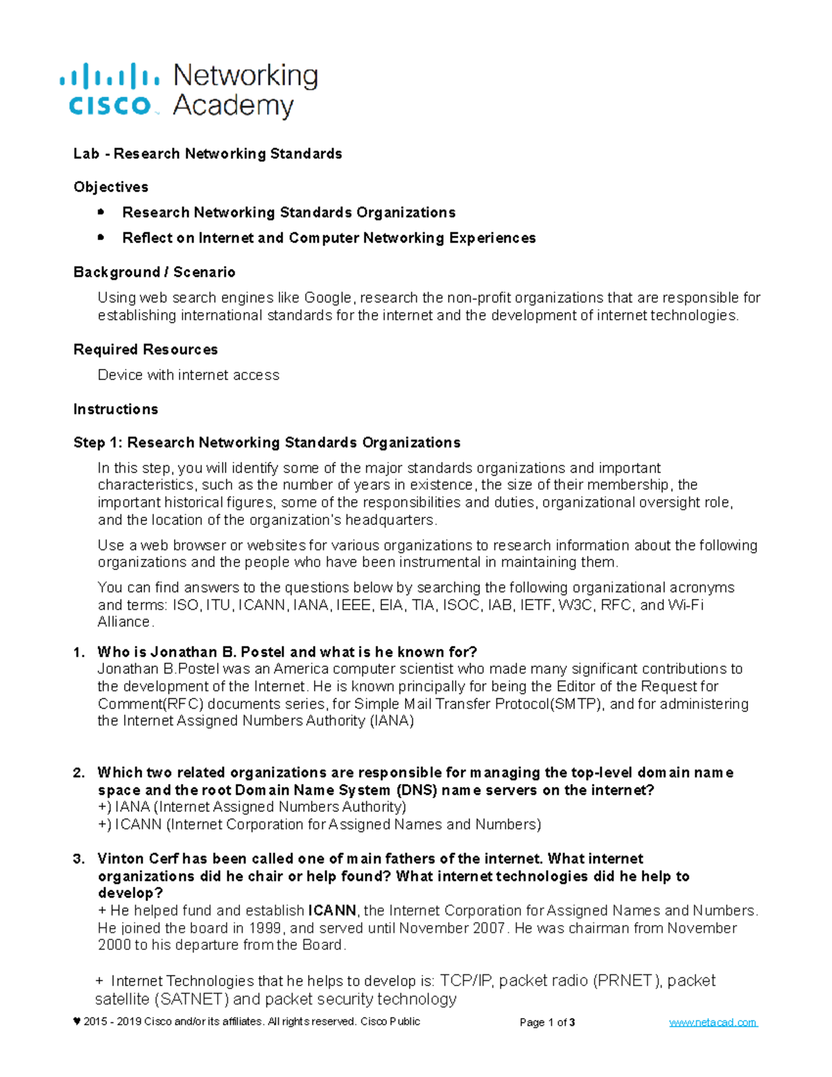 3 ándvjkasndvkjnskadnvkasdnv Lab Research Networking Standards