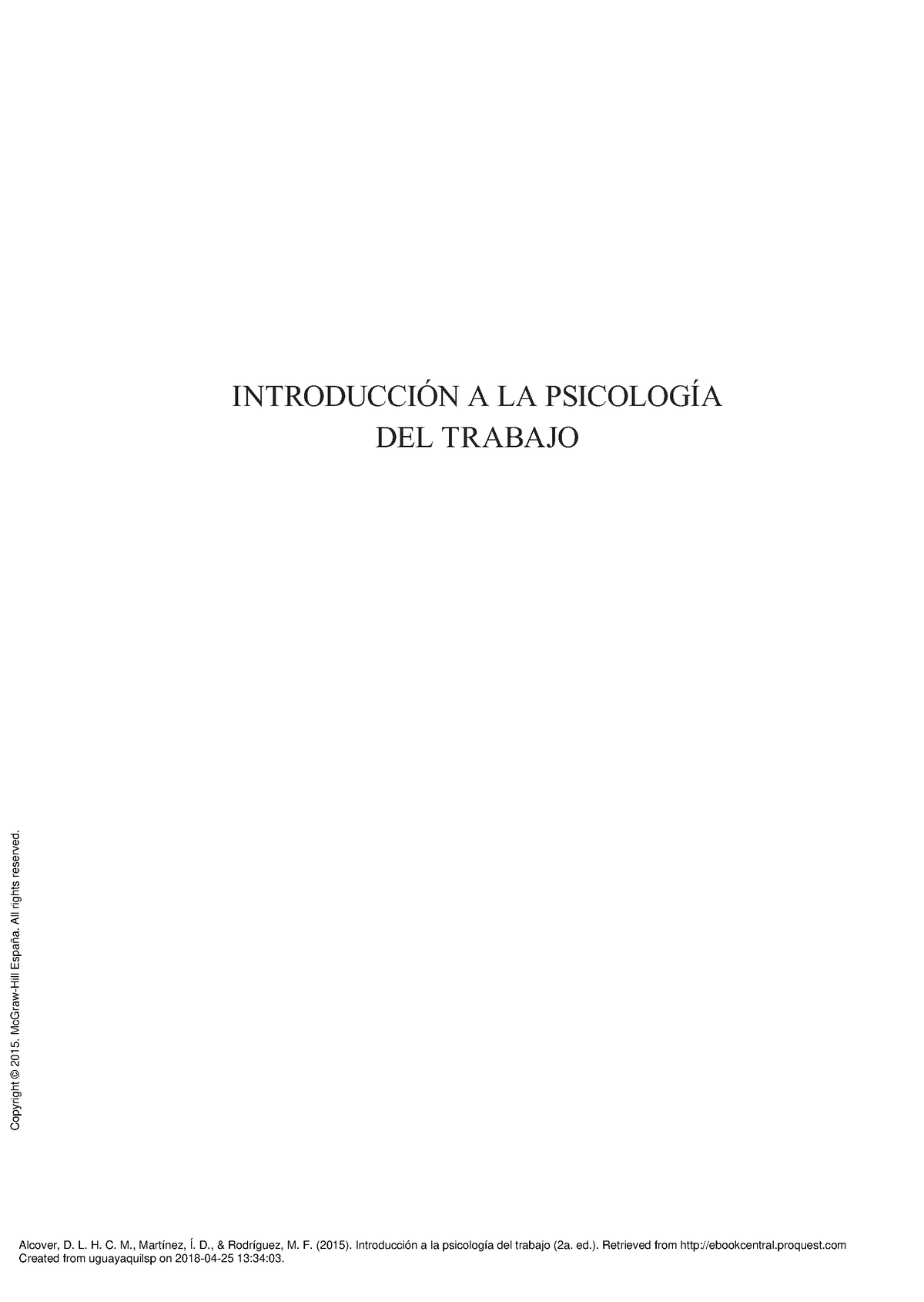 Introducci N A La Psicolog A Del Trabajo 2a Ed Pag I Xi IntroducciÓn฀a฀la฀psicologÍa Del 7770