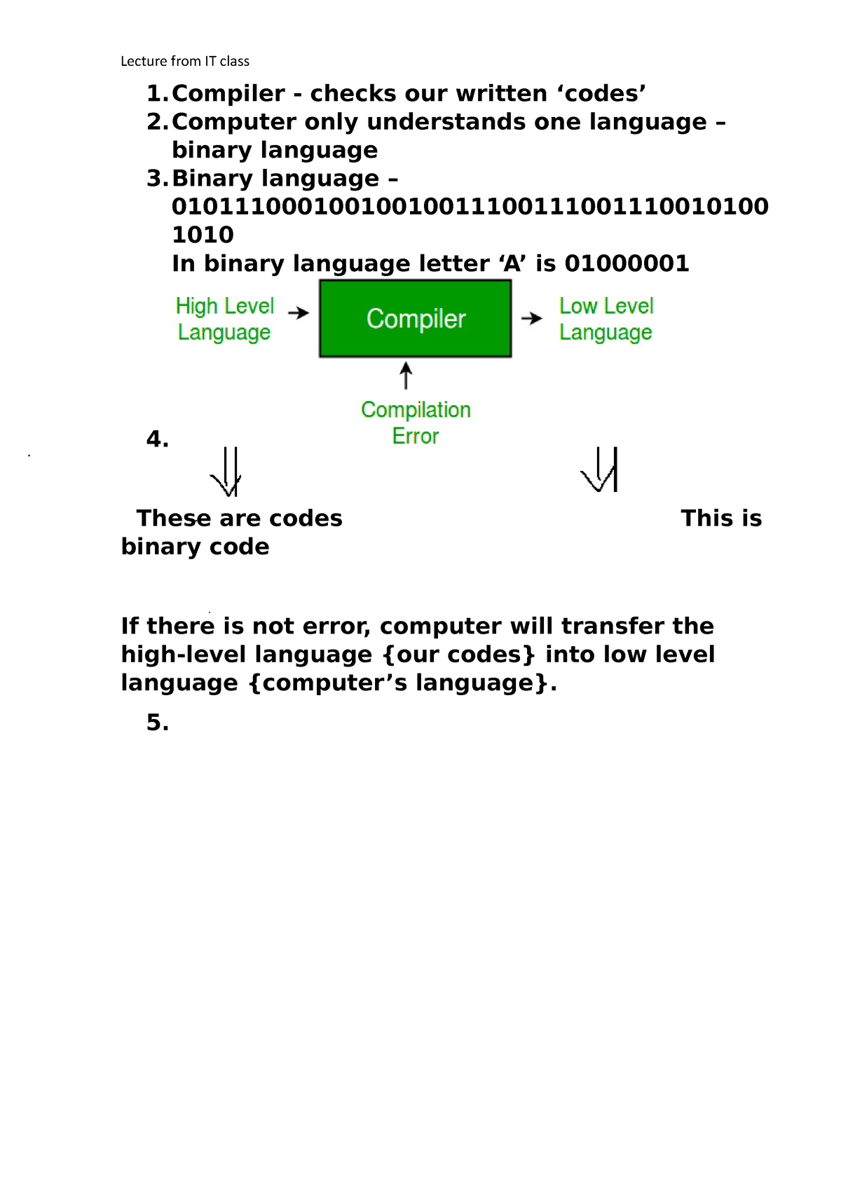 Lecture 1 - Compilers - Lecture From IT Class 1 - Checks Our Written ...