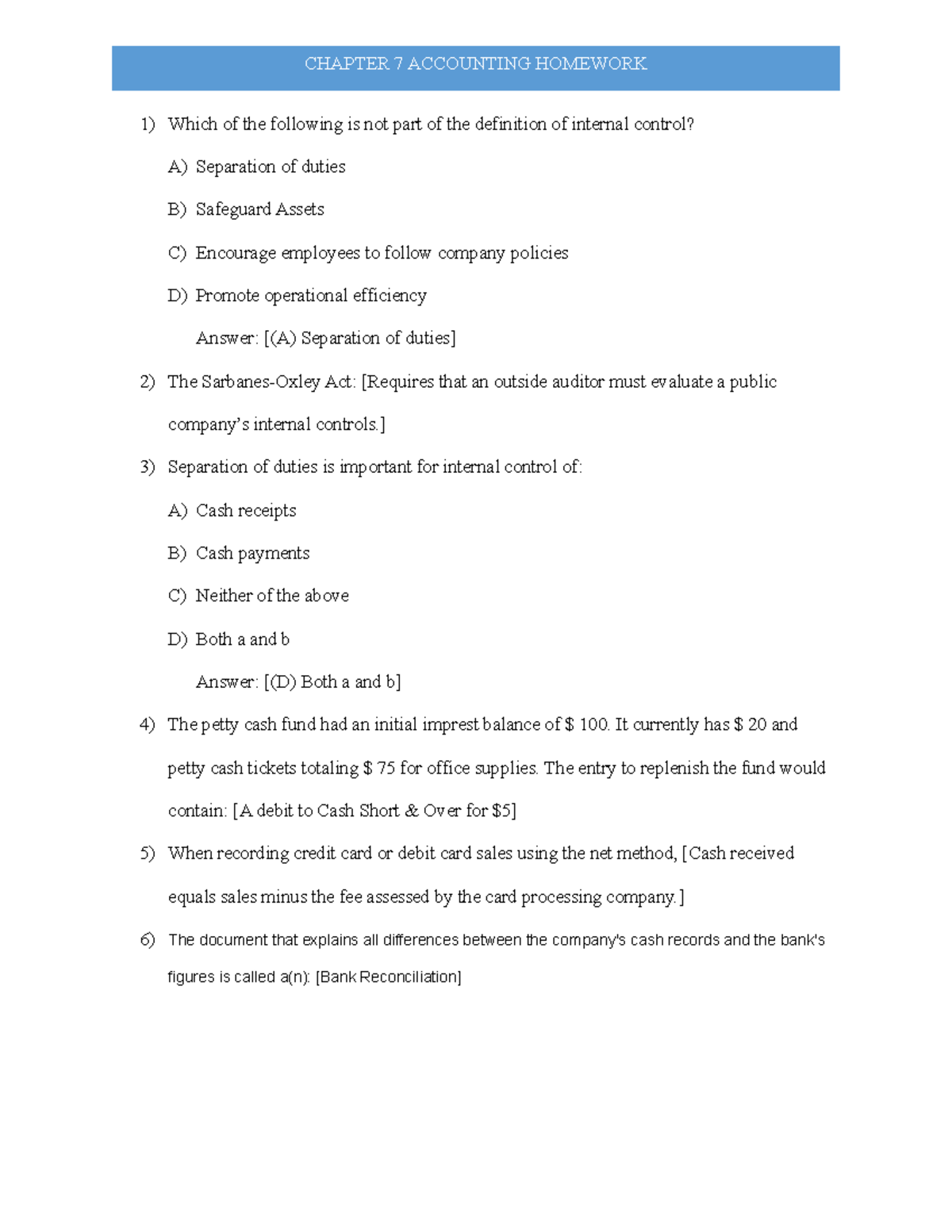 connect accounting chapter 7 homework answers