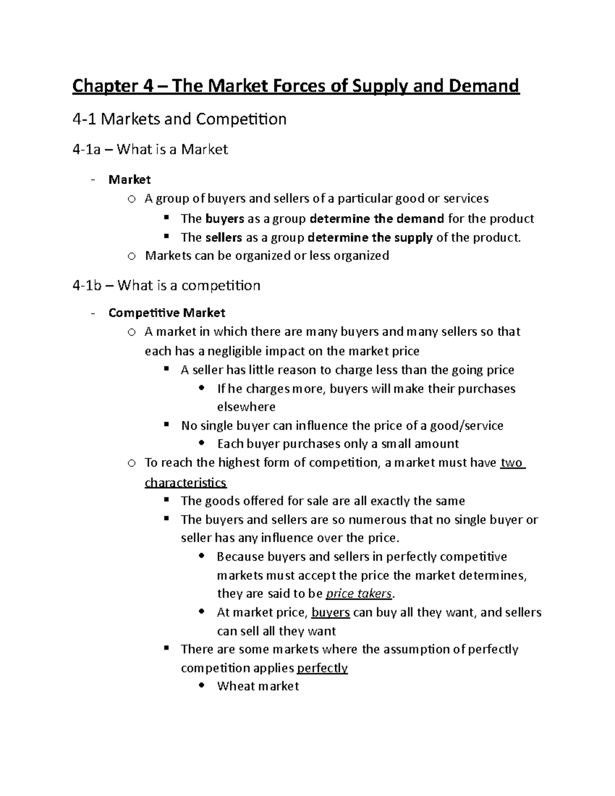 the market forces of supply and demand essay