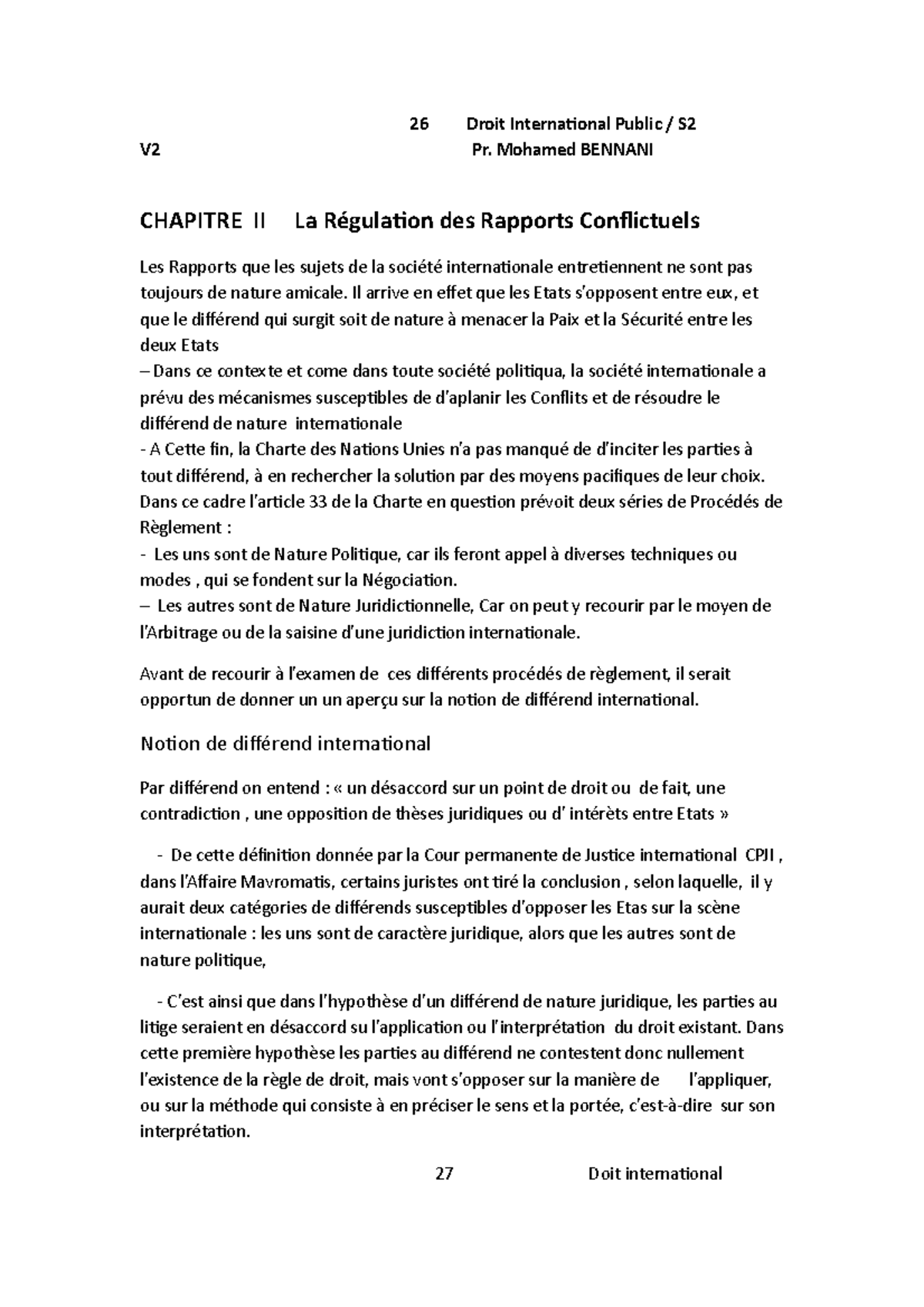 Chapitre II La Régulation Des Rapports Conflictuels-1 - 26 Droit ...