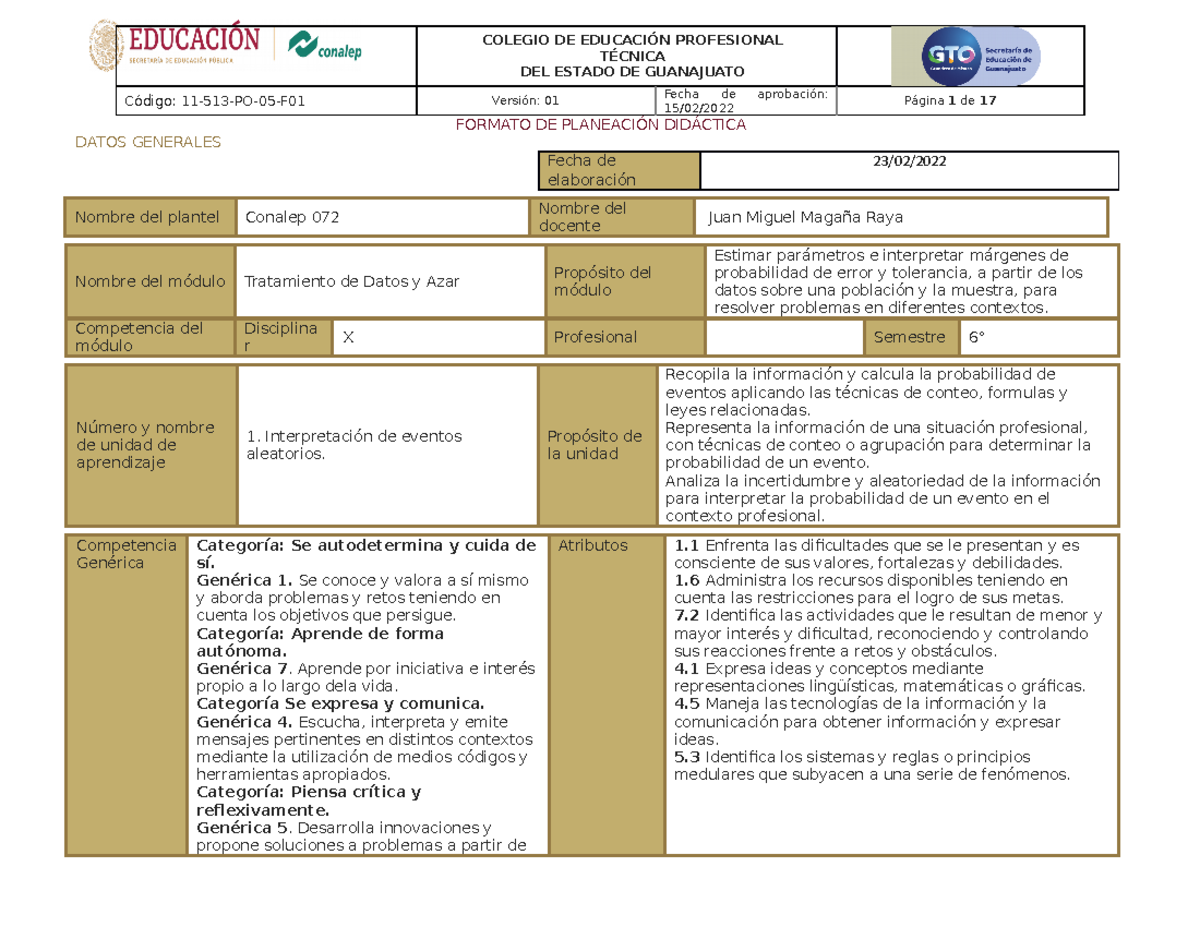 RA1 RESULTADO DE APRENDIZAJE 1.1 - FORMATO DE PLANEACIÓN DIDÁCTICA ...